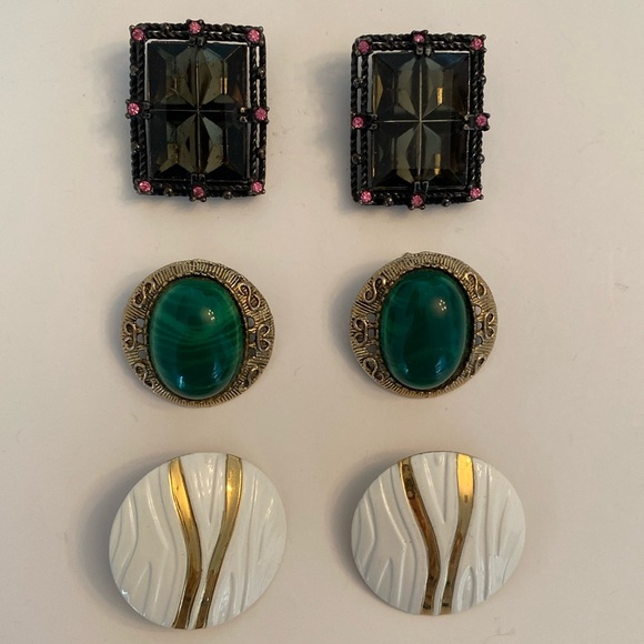 Various Vintage Clip On Earrings. Three sets included. - Picture 1 of 6